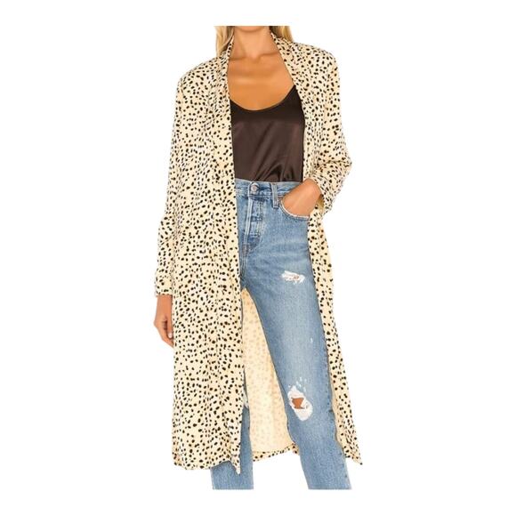 Cupcakes and Cashmere Arianne Leo Dot Cheetah Print Duster Coat Women's XS - Picture 1 of 11